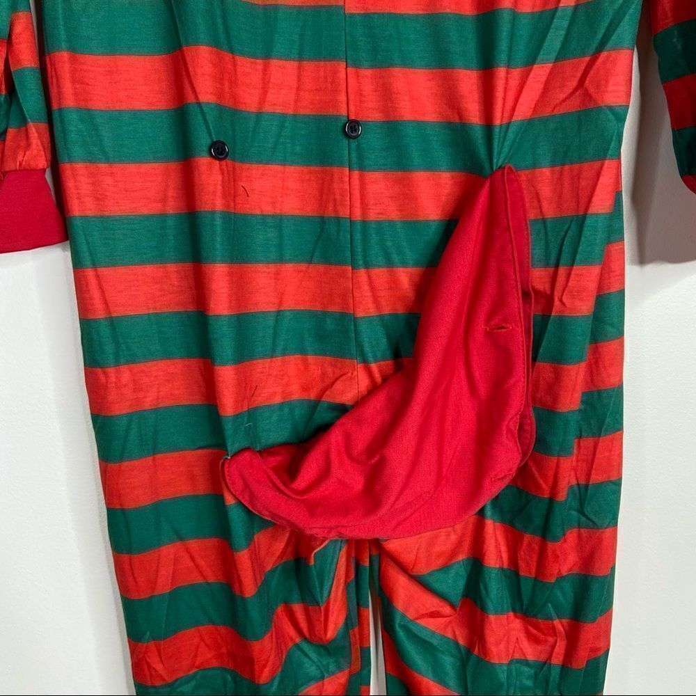 PATPAT Women’s Holiday Christmas Red Green Striped Onesie Pajamas Size Small - Picture 6 of 6